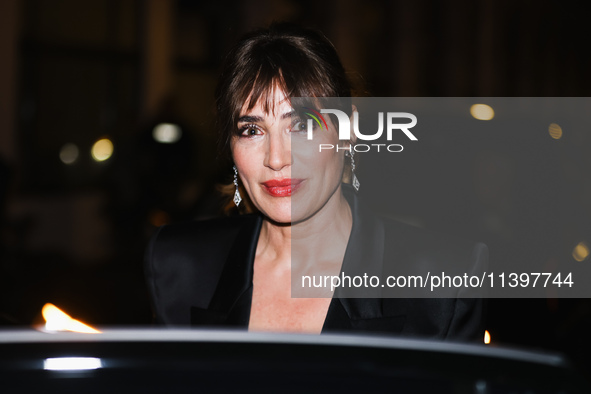 Luisa Ranieri is leaving the hotel for the red carpet of Parthenope during the 77th Festival de Cannes in Cannes, France, on May 21, 2024 