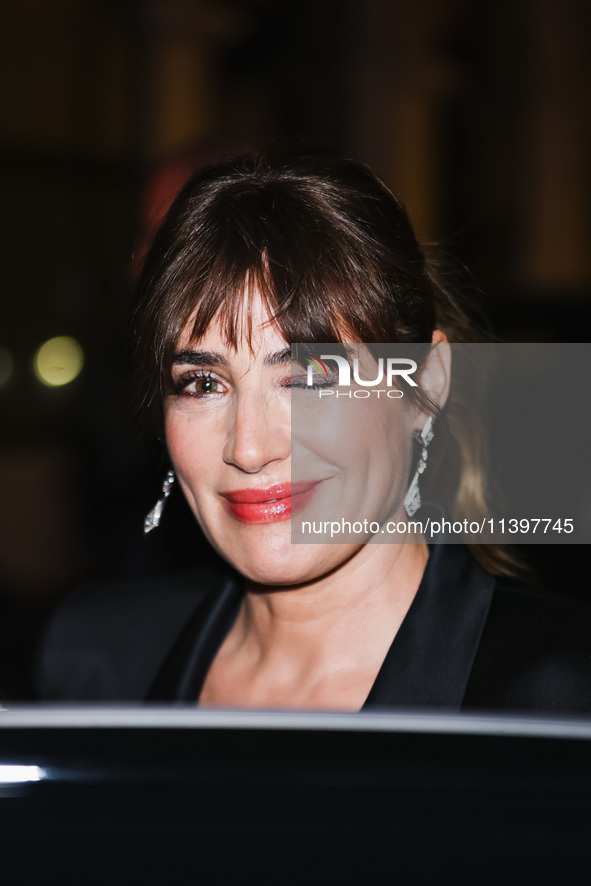 Luisa Ranieri is leaving the hotel for the red carpet of Parthenope during the 77th Festival de Cannes in Cannes, France, on May 21, 2024 