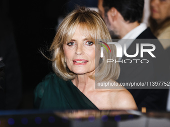 Isabella Ferrari is leaving the hotel for the red carpet of Parthenope during the 77th Festival de Cannes in Cannes, France, on May 21, 2024...