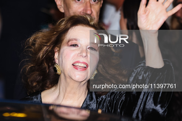 Stefania Sandrelli is leaving the hotel for the red carpet of Parthenope during the 77th Festival de Cannes in Cannes, France, on May 21, 20...