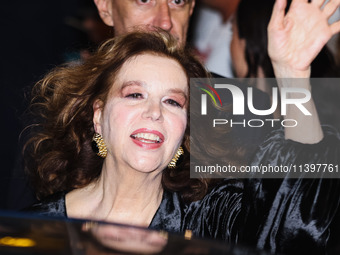 Stefania Sandrelli is leaving the hotel for the red carpet of Parthenope during the 77th Festival de Cannes in Cannes, France, on May 21, 20...