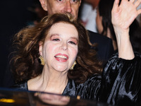 Stefania Sandrelli is leaving the hotel for the red carpet of Parthenope during the 77th Festival de Cannes in Cannes, France, on May 21, 20...