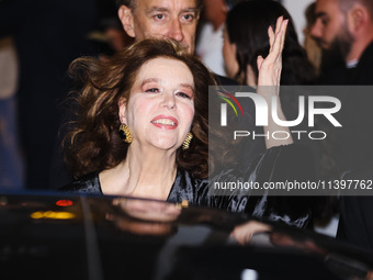 Stefania Sandrelli is leaving the hotel for the red carpet of Parthenope during the 77th Festival de Cannes in Cannes, France, on May 21, 20...