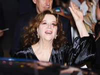 Stefania Sandrelli is leaving the hotel for the red carpet of Parthenope during the 77th Festival de Cannes in Cannes, France, on May 21, 20...