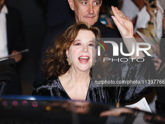 Stefania Sandrelli is leaving the hotel for the red carpet of Parthenope during the 77th Festival de Cannes in Cannes, France, on May 21, 20...