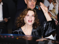 Stefania Sandrelli is leaving the hotel for the red carpet of Parthenope during the 77th Festival de Cannes in Cannes, France, on May 21, 20...