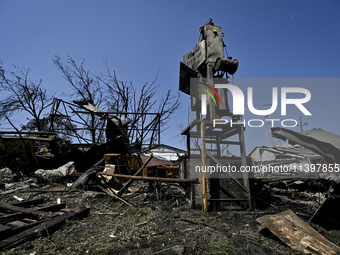 Damage from the July 8 Russian missile attack is being pictured in Vilniansk, Zaporizhzhia region, southeastern Ukraine, on July 9, 2024. NO...