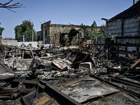 Damage from the July 8 Russian missile attack is being pictured in Vilniansk, Zaporizhzhia region, southeastern Ukraine, on July 9, 2024. NO...