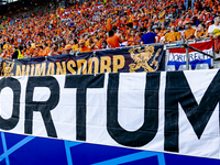 Banner Vortum is playing during the match between the Netherlands and England at the BVB Stadion Dortmund for the Semi-final match 50 of the...