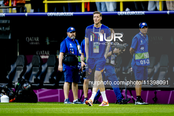 Netherlands forward Wout Weghorst is playing during the match between the Netherlands and England (EURO 2024) at the BVB Stadion Dortmund fo...