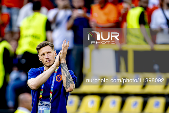 Netherlands forward Wout Weghorst is playing during the match between the Netherlands and England (EURO 2024) at the BVB Stadion Dortmund fo...