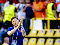 Netherlands forward Wout Weghorst is playing during the match between the Netherlands and England (EURO 2024) at the BVB Stadion Dortmund fo...