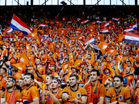 Supporters of the Netherlands are cheering during the match between the Netherlands and England at the BVB Stadion Dortmund for the Semi-fin...