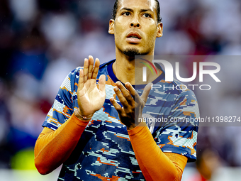 Netherlands defender Virgil van Dijk is playing during the match between the Netherlands and England (EURO 2024) at the BVB Stadion Dortmund...