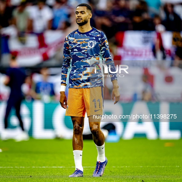 Netherlands forward Cody Gakpo is playing during the match between the Netherlands and England (EURO 2024) at the BVB Stadion Dortmund for t...