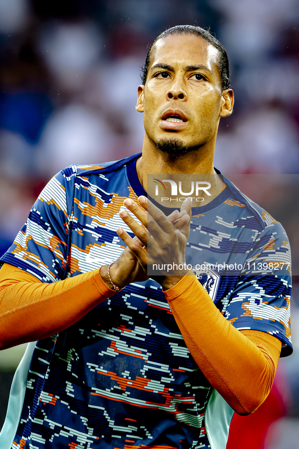 Netherlands defender Virgil van Dijk is playing during the match between the Netherlands and England (EURO 2024) at the BVB Stadion Dortmund...