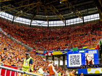 Supporters of the Netherlands are cheering during the match between the Netherlands and England at the BVB Stadion Dortmund for the Semi-fin...