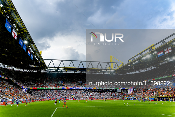 The overview of the stadium is showing during the match between the Netherlands and England (EURO 2024) at the BVB Stadion Dortmund for the...