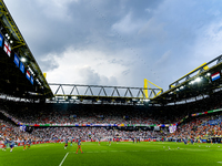 The overview of the stadium is showing during the match between the Netherlands and England (EURO 2024) at the BVB Stadion Dortmund for the...