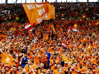 Supporters of the Netherlands are cheering during the match between the Netherlands and England at the BVB Stadion Dortmund for the Semi-fin...