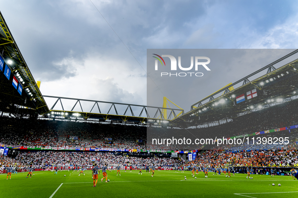 The overview of the stadium is showing during the match between the Netherlands and England (EURO 2024) at the BVB Stadion Dortmund for the...