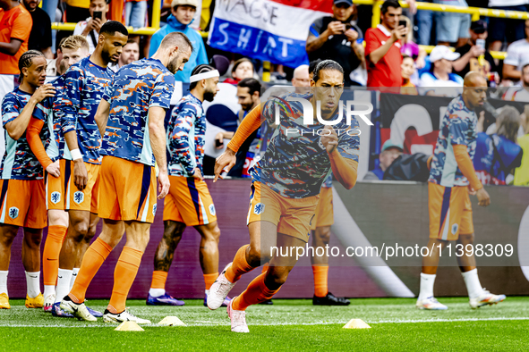 Netherlands defender Virgil van Dijk is playing during the match between the Netherlands and England (EURO 2024) at the BVB Stadion Dortmund...