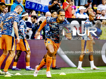 Netherlands defender Virgil van Dijk is playing during the match between the Netherlands and England (EURO 2024) at the BVB Stadion Dortmund...