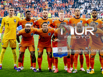 The Netherlands team is posing for a photo during the match between the Netherlands and England (EURO 2024) at the BVB Stadion Dortmund for...