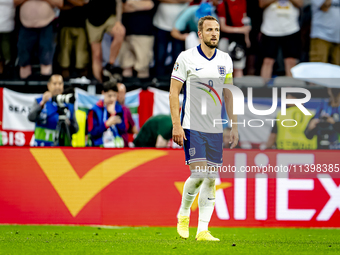 England forward Harry Kane is scoring the 1-1 during the match between the Netherlands and England (EURO 2024) at the BVB Stadion Dortmund f...