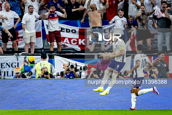 England forward Harry Kane is scoring the 1-1 during the match between the Netherlands and England (EURO 2024) at the BVB Stadion Dortmund f...