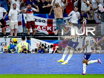 England forward Harry Kane is scoring the 1-1 during the match between the Netherlands and England (EURO 2024) at the BVB Stadion Dortmund f...