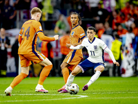 Netherlands midfielder Jerdy Schouten and England midfielder Phil Foden are playing during the match between the Netherlands and England (EU...