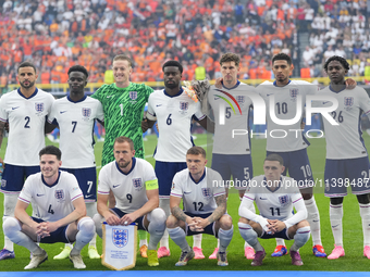 England line up during the UEFA EURO 2024 semi-final match between Netherlands and England at Football Stadium Dortmund on July 10, 2024 in...