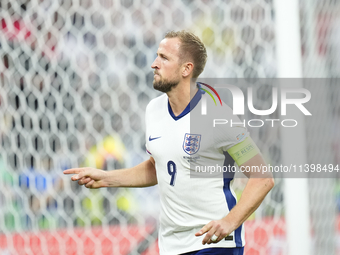 Harry Kane centre-forward of England and Bayern Munich celebrates after scoring his sides first goal during the UEFA EURO 2024 semi-final ma...