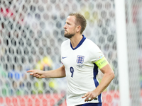 Harry Kane centre-forward of England and Bayern Munich celebrates after scoring his sides first goal during the UEFA EURO 2024 semi-final ma...