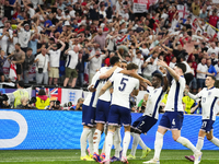 Harry Kane centre-forward of England and Bayern Munich celebrates after scoring his sides first goal during the UEFA EURO 2024 semi-final ma...