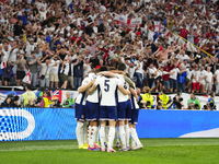 Harry Kane centre-forward of England and Bayern Munich celebrates after scoring his sides first goal during the UEFA EURO 2024 semi-final ma...