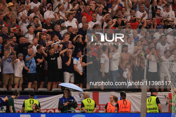 England fans are ruing Foden's near miss during the Semi Final of the UEFA European Championship between England and Netherlands at the BVB...