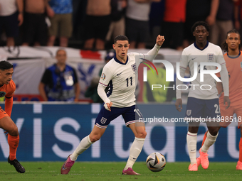 Phil Foden (England) is playing during the Semi Final of the UEFA European Championship between England and Netherlands at the BVB Stadion i...