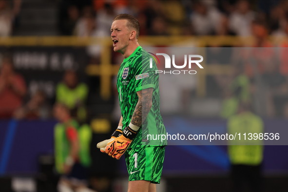 Jordan Pickford (England) is playing during the Semi Final of the UEFA European Championship between England and Netherlands at the BVB Stad...