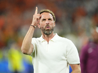 Gareth Southgate head coach of England celebrates victory after the UEFA EURO 2024 semi-final match between Netherlands and England at Footb...