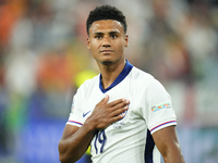 Ollie Watkins centre-forward of England and Aston Villa celebrates victory after  the UEFA EURO 2024 semi-final match between Netherlands an...