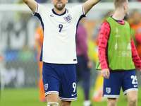 Harry Kane centre-forward of England and Bayern Munich celebrates victory after the UEFA EURO 2024 semi-final match between Netherlands and...