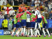 Ollie Watkins centre-forward of England and Aston Villa celebrates after scoring his sides first goal during the UEFA EURO 2024 semi-final m...