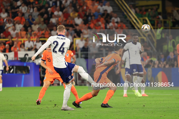 Cole Palmer (England) is missing the goal during the Semi Final of the UEFA European Championship between England and Netherlands at the BVB...