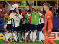 Ollie Watkins (England) is scoring his team's second goal during the Semi Final of the UEFA European Championship between England and Nether...