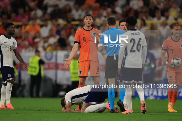 Wout Weghorst (Netherlands) is appealing to the ref during the Semi Final of the UEFA European Championship between England and Netherlands...