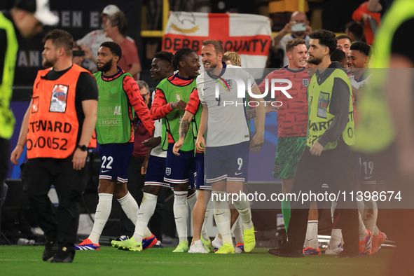 Harry Kane (England) is reacting to the final whistle after the Semi Final of the UEFA European Championship between England and Netherlands...