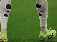 Bukayo Saka (England) is wearing his holed socks during the Semi Final of the UEFA European Championship between England and Netherlands at...