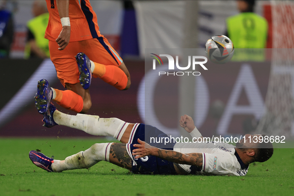 Kyle Walker (England) is sliding in during the Semi Final of the UEFA European Championship between England and Netherlands at the BVB Stadi...